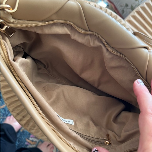 Anthropologie Woven Clutch Neutral Beige vegan leather - Picture 6 of 9